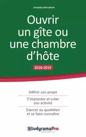 Couverture du produit · Ouvrir un gite ou une chambre d'hôte