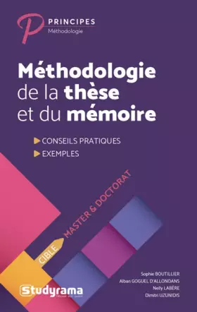 Couverture du produit · Méthodologie de la thèse et du mémoire