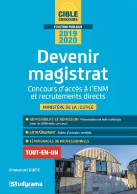 Couverture du produit · Devenir magistrat 2019/2020