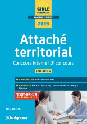 Couverture du produit · Attaché territorial - Concours interne et 3ème concours 2019