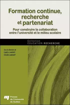 Couverture du produit · FORMATION CONTINUE RECHERCHE ET PARTENARIAT
