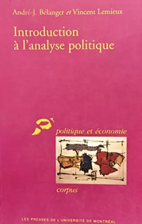 Couverture du produit · INTRODUCTION A L'ANALYSE POLITIQUE