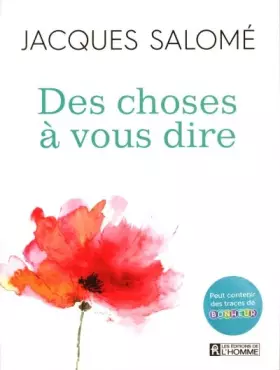 Couverture du produit · Des choses à vous dire