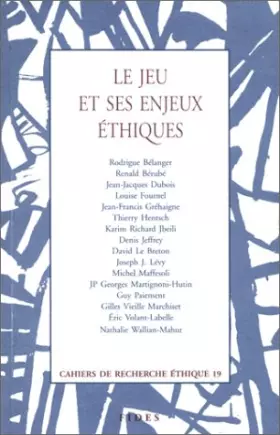 Couverture du produit · Le Jeu et ses enjeux éthiques