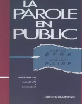 Couverture du produit · LA PAROLE EN PUBLIC
