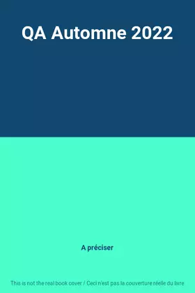 Couverture du produit · QA Automne 2022