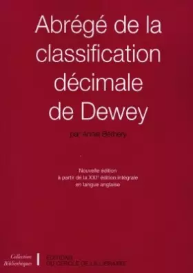Couverture du produit · Abrégé de la classification décimale de Dewey
