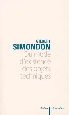 Couverture du produit · Du mode d'existence des objets techniques