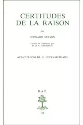Couverture du produit · BAP n°39 - Certitudes de la raison