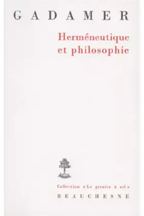 Couverture du produit · Herméneutique et philosophie