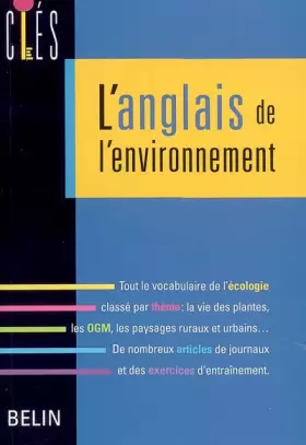Couverture du produit · L'anglais de l'environnement