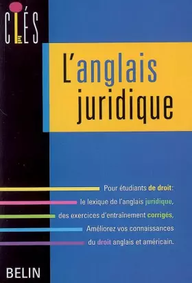 Couverture du produit · L'anglais juridique