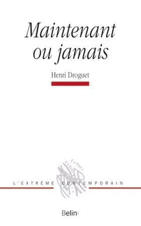 Couverture du produit · Maintenant ou jamais