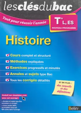 Couverture du produit · Histoire - Terminale L, ES: Les clés du bac