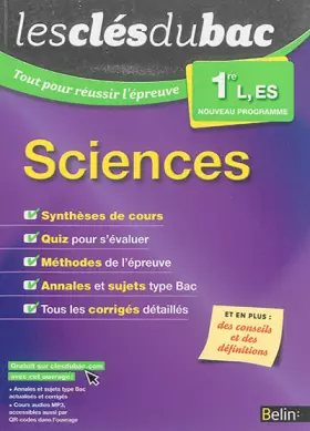 Couverture du produit · Sciences - Première L, ES: Les clés du bac