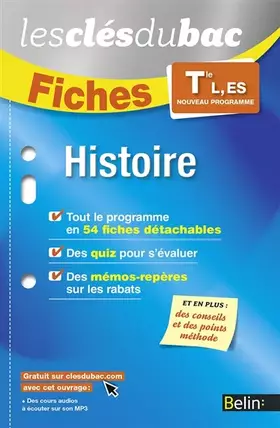 Couverture du produit · Histoire TLES, L, ES - Les Clés du Bac
