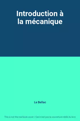 Couverture du produit · Introduction à la mécanique