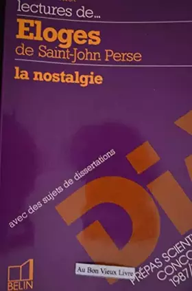 Couverture du produit · Lectures de Éloges de Saint-John Perse: La nostalgie