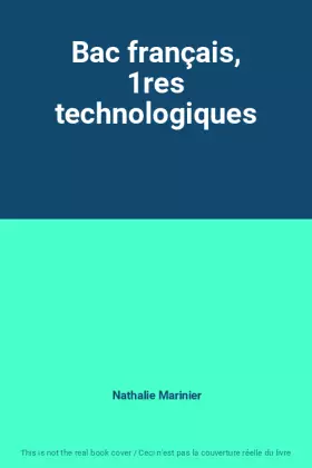 Couverture du produit · Bac français, 1res technologiques