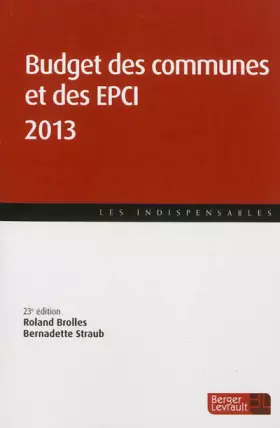 Couverture du produit · BUDGET DES COMMUNES 2013