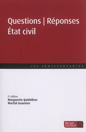 Couverture du produit · QUESTIONS REPONSES ETAT CIVIL 5E ED