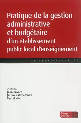 Couverture du produit · PRATIQUE GESTION ADMINIS ET BUDGETAIRE EPLE 7ED