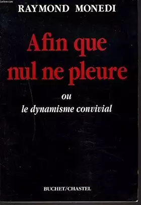 Couverture du produit · Afin que nul ne pleure