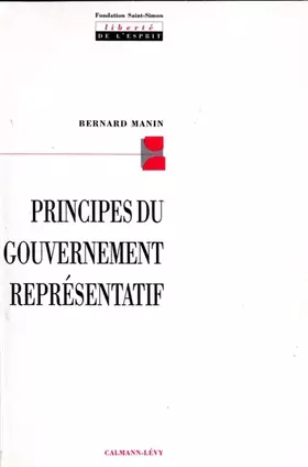 Couverture du produit · Principes du gouvernement représentatif