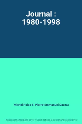 Couverture du produit · Journal : 1980-1998