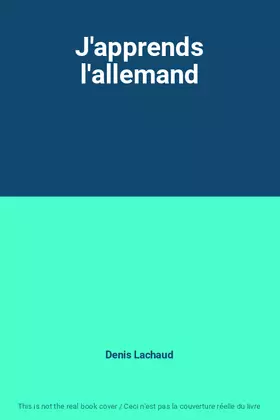 Couverture du produit · J'apprends l'allemand