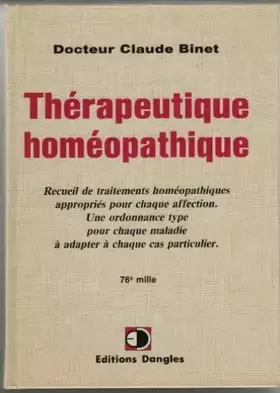 Couverture du produit · Thérapeutique homoeopathique