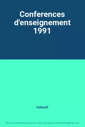 Couverture du produit · Conferences d'enseignement 1991