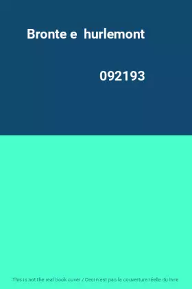 Couverture du produit · Bronte e  hurlemont                                                                           092193