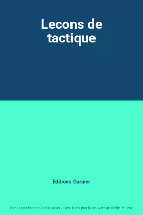 Couverture du produit · Lecons de tactique