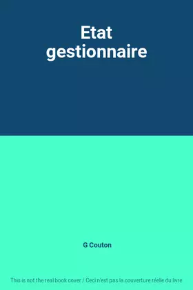 Couverture du produit · Etat gestionnaire