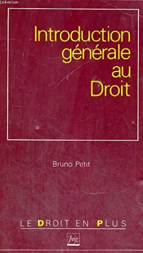 Couverture du produit · Introduction generale au droit