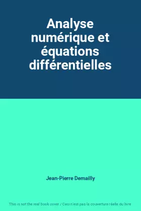 Couverture du produit · Analyse numérique et équations différentielles