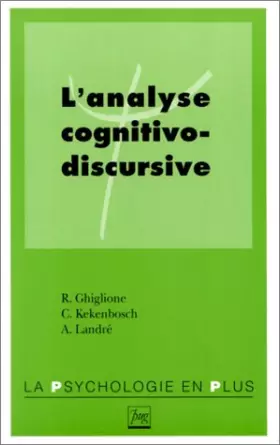 Couverture du produit · L'analyse cognitivo-discursive