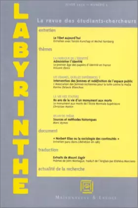 Couverture du produit · Labyrinthe, N° 5, Hiver 2000 :