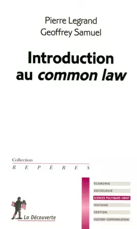 Couverture du produit · Introduction au common law