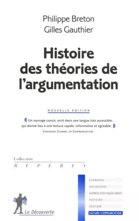 Couverture du produit · Histoire des théories de l'argumentation