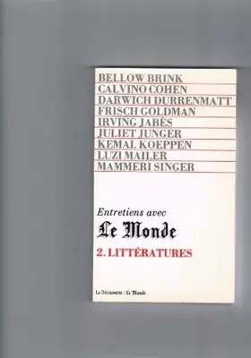 Couverture du produit · Entretiens avec : Littérature