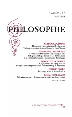 Couverture du produit · PHILOSOPHIE 137