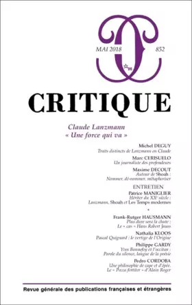 Couverture du produit · CRITIQUE 852