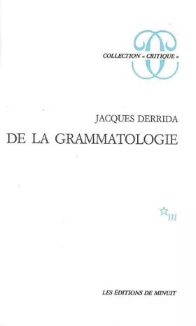 Couverture du produit · De la grammatologie