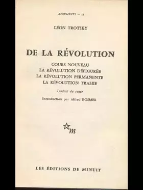Couverture du produit · De la révolution
