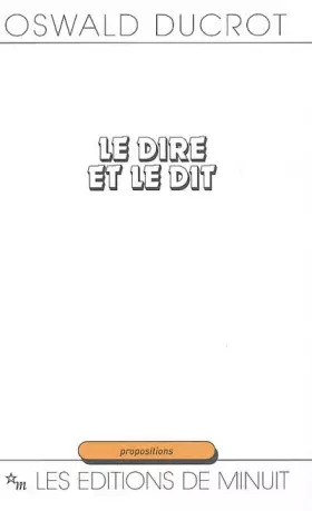 Couverture du produit · Le Dire et le dit