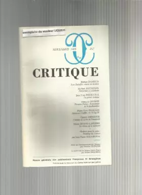 Couverture du produit · Revue Critique