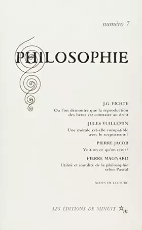 Couverture du produit · Philosophie, numéro 7