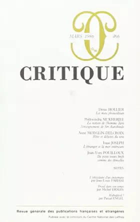 Couverture du produit · Revue Critique